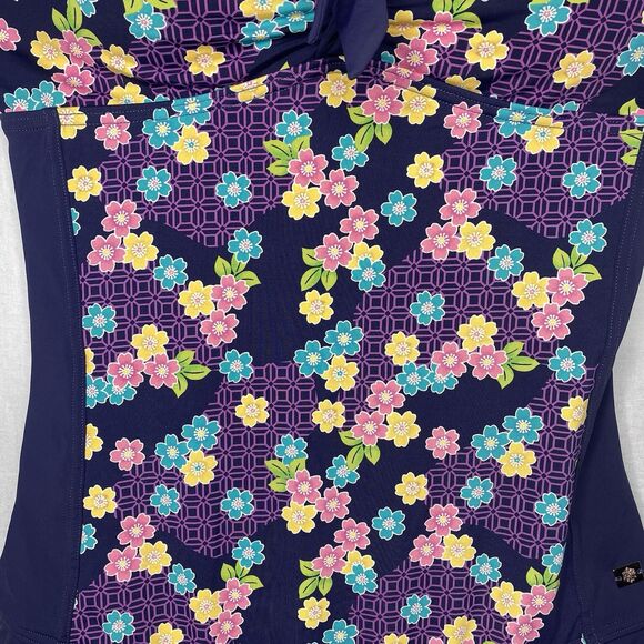 TU Halter One Piece Swimsuit Halter Floral Slimming Purple Womens US 8 10 12 UK - Picture 4 of 10